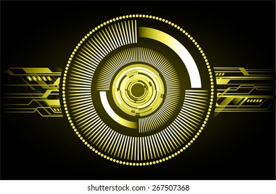 dark black yellow abstract background. circles of glowing pixels, concentric circles. vector illustration. digital. Light Technology for computer graphic website internet. circuit.