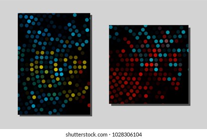 Dark Blackvector brochure for ui, ux design. Blurred decorative design in abstract style with textbox. The pattern can be used for any ad, booklets.
