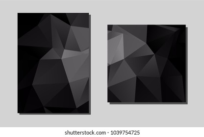 Dark Blackvector brochure for ui, ux design. Booklet with textbox on colorful abstract background. Pattern for beautiful business cards, folders.