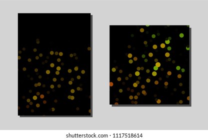Dark Blackvector brochure for ui, ux design. Glitter abstract design concept with text box. The pattern can be used for any ad, booklets.