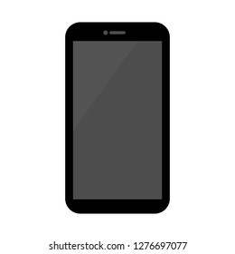 dark blank screen black smartphone isolated on white background