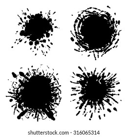 Dark blots. Blank black spot. Hand drawn. Vector illustration. Conceptual illustration. Isolated on white background