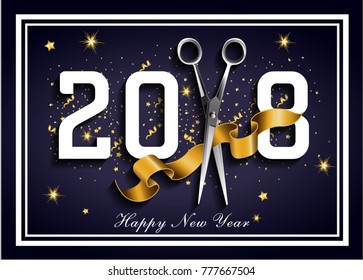 Dark blue 2018 hairdresser, 2018 new happy year