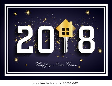 Dark blue 2018 for real estate, 2018 new happy year