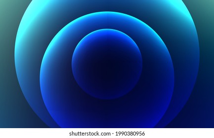 Fondo azul oscuro de círculo 3D