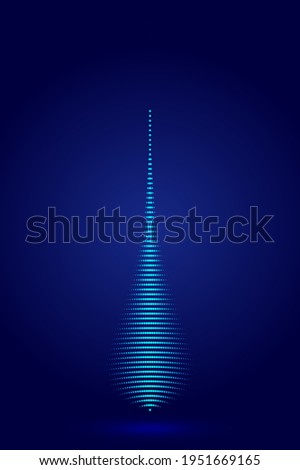 Dark blue 3D particles with a sense of technology abstract vector water drop graphics 