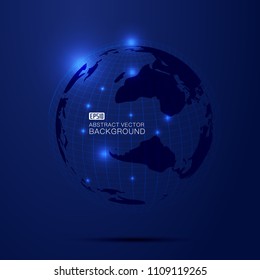 Dark blue 3d technology earth, globalization, internationalization, science and technology concept abstract graphics