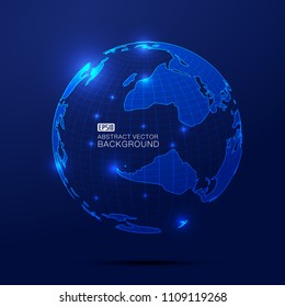 Dark blue 3d technology earth, globalization, internationalization, science and technology concept abstract graphics