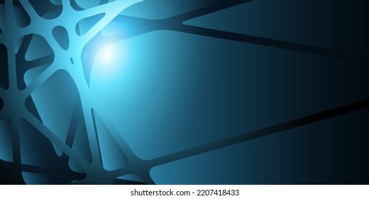 Dark Blue 3D Thick Crossing Lines - Geometric Mesh, Abstract Gradient Background with Light, Wide Scale Vector Template with Copyspace - Multi Purpose Base for Posters, Placards, Brochures, Web Sites