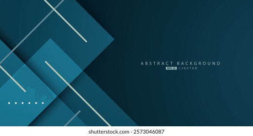 Dark blue abstract 3D background with overlap square papercut pattern. Eps10 vector
