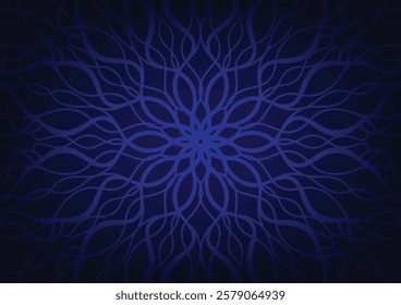 Dark blue abstract art pattern mandala background. vector illustration 