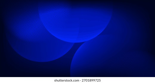 Dunkelblauer abstrakter Hintergrund mit Kreisen und Halbtonverlauf. Modernes Konzept für Grafikdesign, Hintergrund, Webdesign, Poster, Banner, Buch, Diashow.