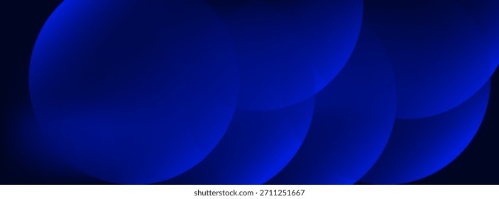 Dunkelblauer abstrakter Hintergrund mit Kreisen und Halbtonverlauf. Vektorgrafik