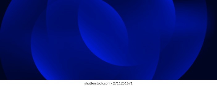 Dunkelblauer abstrakter Hintergrund mit Kreisen und Halbtonverlauf. Anzug für Unternehmen, Banner