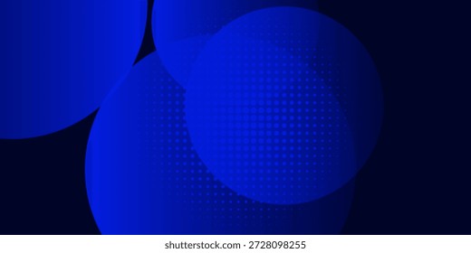 Fundo abstrato azul escuro com círculos e design de gradiente de meio-tom. Design moderno na moda em Ilustração de Vetor