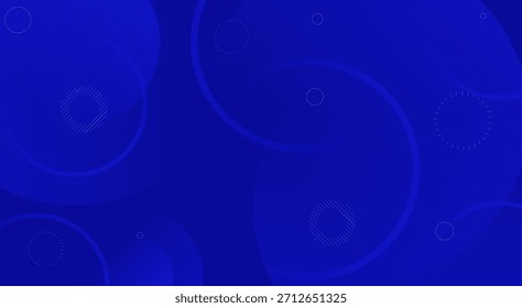 Fondo abstracto azul oscuro con Formas circulares y acentos punteados.