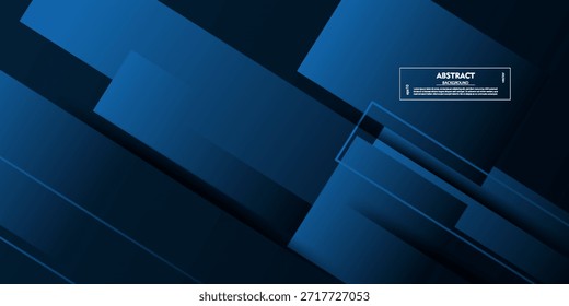 Concepto de diseño de fondo abstracto azul oscuro con Elementos de patrón cuadrado superpuestos. Fondo de Anuncio simple y elegante. Vector EPS10.