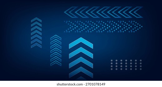 Fundo abstrato azul escuro apresentando Business Arrow Up Crescimento Tecnologia de Investimento, Ilustrando o aumento do comércio para o sucesso com dados financeiros Graph estratégia, perfeito para banners, capas, cartazes