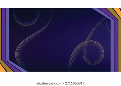 A dark blue abstract background featuring ethereal, swirling organic shapes with a vibrant, multi-colored border.