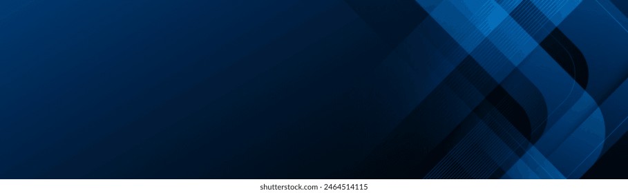 Dark blue abstract background with geometric shapes. Futuristic graphic. Modern corporate concept. Suit for website, cover, header, business, presentation, flyer, banner. Vector illustration