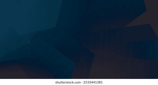 Dark blue abstract background with geometric shapes. Elegant dark gradient geometric graphic elements. Modern futuristic concept. Suit for poster, banner, brochure, corporate, web. Vector illustration