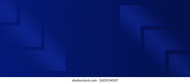 Dark blue abstract background with geometric square line patterns in the corners, creating a modern and futuristic look. Ideal for corporate, technology, and digital design themes.