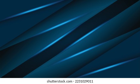 Dark blue abstract background geometry shine and layer element. 