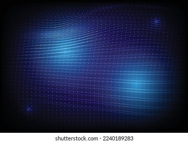 Fondo abstracto azul oscuro con onda brillante. Elemento de diseño de líneas móviles brillantes. Concepto de tecnología futurista. Ilustración del vector