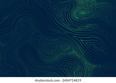 Dark blue abstract background with glowing circular lines. Geometric stripes line design. Modern shiny green lines. Futuristic technology concept. Suit for poster, cover, banner, brochure, website