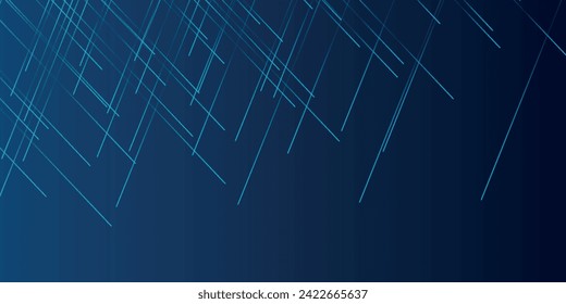Fondo abstracto azul oscuro con líneas de flecha brillante. Diseño de líneas geométricas azules brillantes y modernas. Concepto tecnológico futurista. Plantilla de banner horizontal.