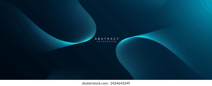 Fondo abstracto azul oscuro con líneas onduladas brillantes. Patrón de líneas curvas azul brillante. Diseño moderno. Estilo de tecnología futurista. Traje para banner, negocio, corporativo, portada. Ilustración de vector