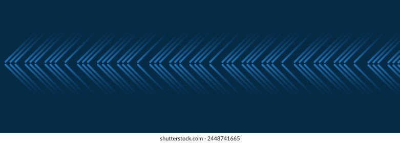 Dark blue abstract background with glowing arrow lines. Modern shiny blue geometric lines design. Technology futuristic concept. Horizontal banner template. Suit for cover, poster, banner eps10.