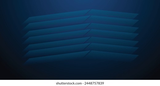 Dark blue abstract background with glowing arrow lines. Modern shiny blue geometric lines design. Technology futuristic concept. Horizontal banner template. Suit for cover, header, poster, banner,