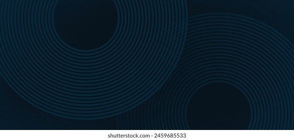 Fondo abstracto azul oscuro con ondas curvas brillantes.