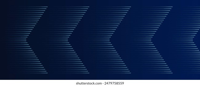 Fondo abstracto azul oscuro con líneas de flecha brillantes. Diseño moderno de líneas geométricas azules brillantes. Tecnología concepto futurista. Plantilla Horizontal del Anuncio. Traje para la cubierta, cabecera, póster, Anuncio, Web