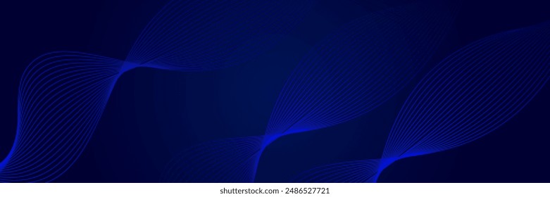 Dark blue abstract background with glowing geometric lines. Modern shiny blue lines pattern. Futuristic technology concept abstract wave dark background. vector illustration