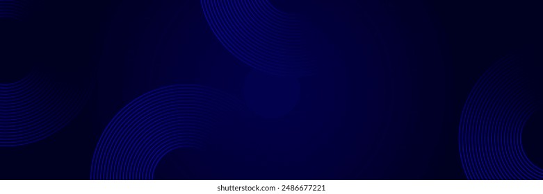 Dark blue abstract background with glowing geometric lines. Modern shiny blue lines pattern. Futuristic technology concept abstract wave dark background. vector illustration