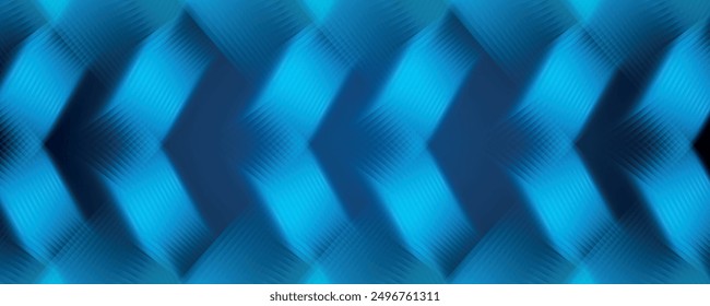 Fondo abstracto azul oscuro con líneas de flecha brillantes. Diseño moderno de líneas geométricas azules brillantes.