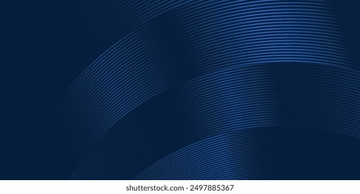 Dark blue abstract background with glowing arrow lines. Modern shiny blue geometric lines design. Technology futuristic concept. Horizontal