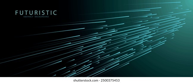 Dark blue abstract background with glowing arrow lines. Modern shiny blue geometric lines design. Technology futuristic concept. Horizontal banner