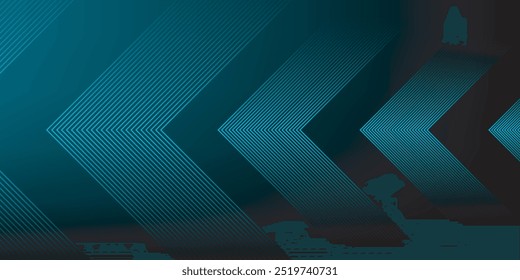 Dark blue abstract background with glowing arrow lines. Modern shiny blue geometric lines design. Technology futuristic concept