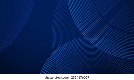 Fondo abstracto azul oscuro con líneas brillantes tecnología concepto futurista. Diseño moderno de líneas geométricas brillantes. Plantilla de Anuncio Horizontal conveniente para la cubierta, cabecera, cartel, Anuncio, Web