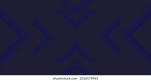 Fundo abstrato azul escuro com tecnologia de linhas de seta brilhante conceito futurista. Design moderno de linhas geométricas azuis brilhantes. Terno de modelo de banner horizontal para capa, cabeçalho, cartaz, banner, web