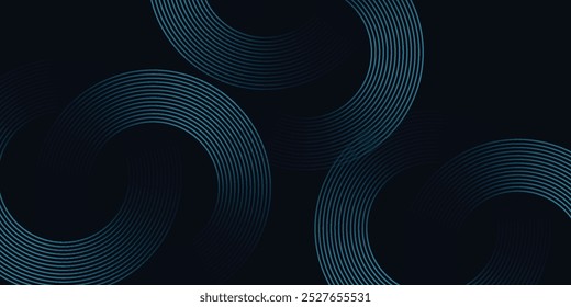 Dark blue abstract background with glowing geometric lines. Modern shiny blue 