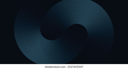 Dark blue abstract background with glowing geometric lines. Modern shiny blue 