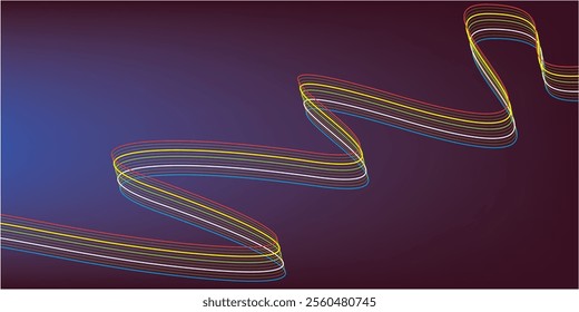 Dark blue abstract background with glowing wave lines. futuristic background Modern concept technology. Vector illustration.