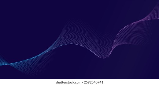 Dark blue abstract background with glowing wave lines. futuristic background Modern concept technology. Vector illustration