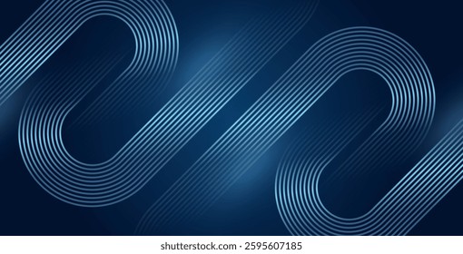 Dark blue abstract background with glowing geometric lines and shiny blue diagonals. Perfect for futuristic technology designs.