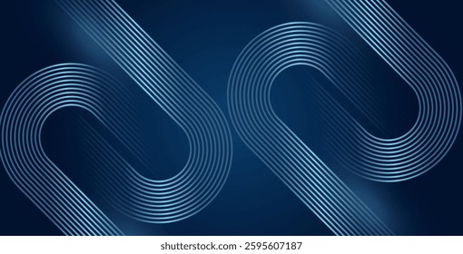 Dark blue abstract background with glowing geometric lines and shiny blue diagonals. Perfect for futuristic technology designs.