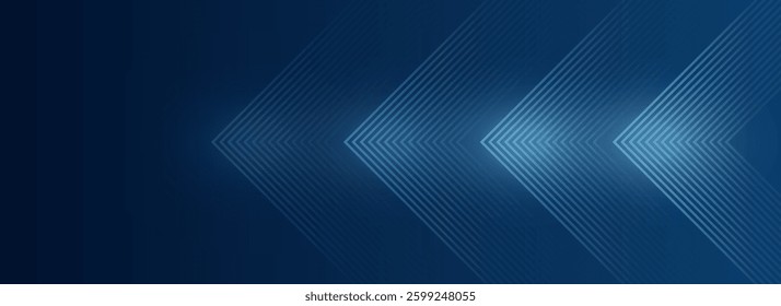 Dark blue abstract background with glowing futuristic lines, featuring a modern geometric design. Perfect for banners, covers, posters, and web headers.